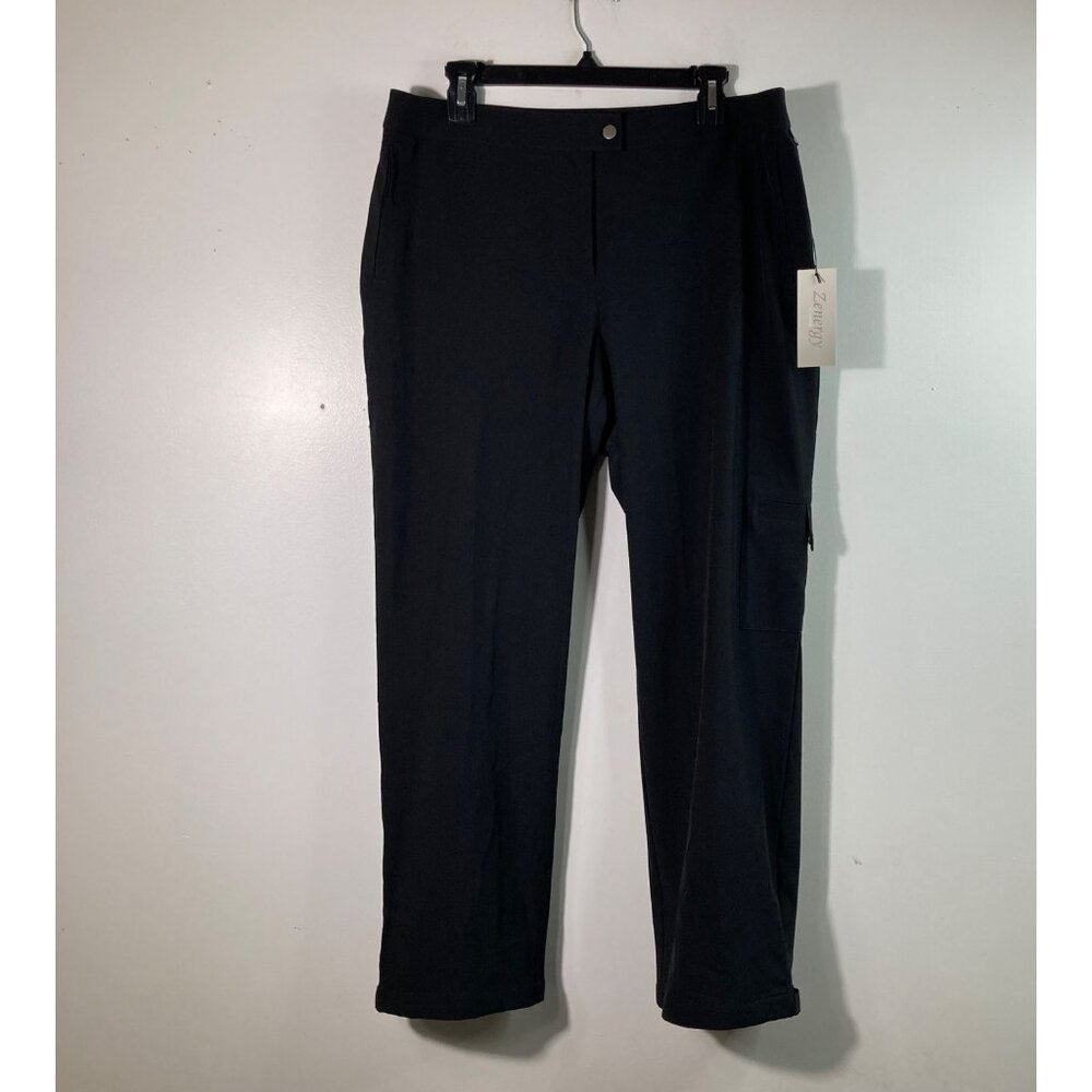 Womens Zenergy Chicos Neema Casey Cargo Pants L Short Black NWT Polyester Spande